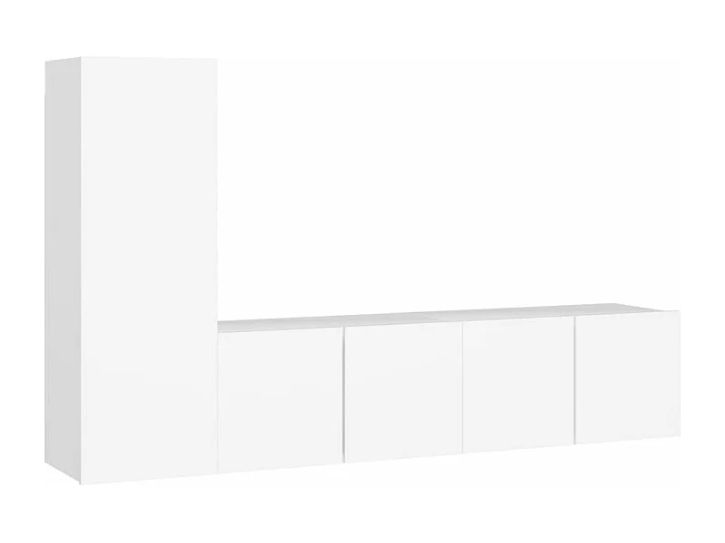 3 peças conjunto de móveis de TV contraplacado branco