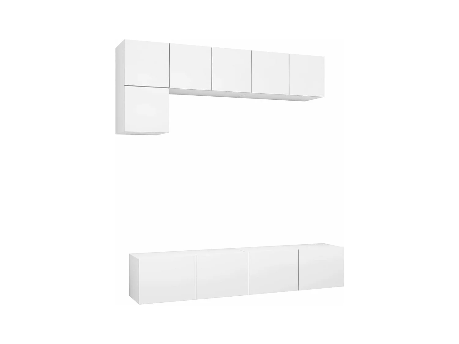 Ensemble de meuble TV 5 pièces Blanc Aggloméré