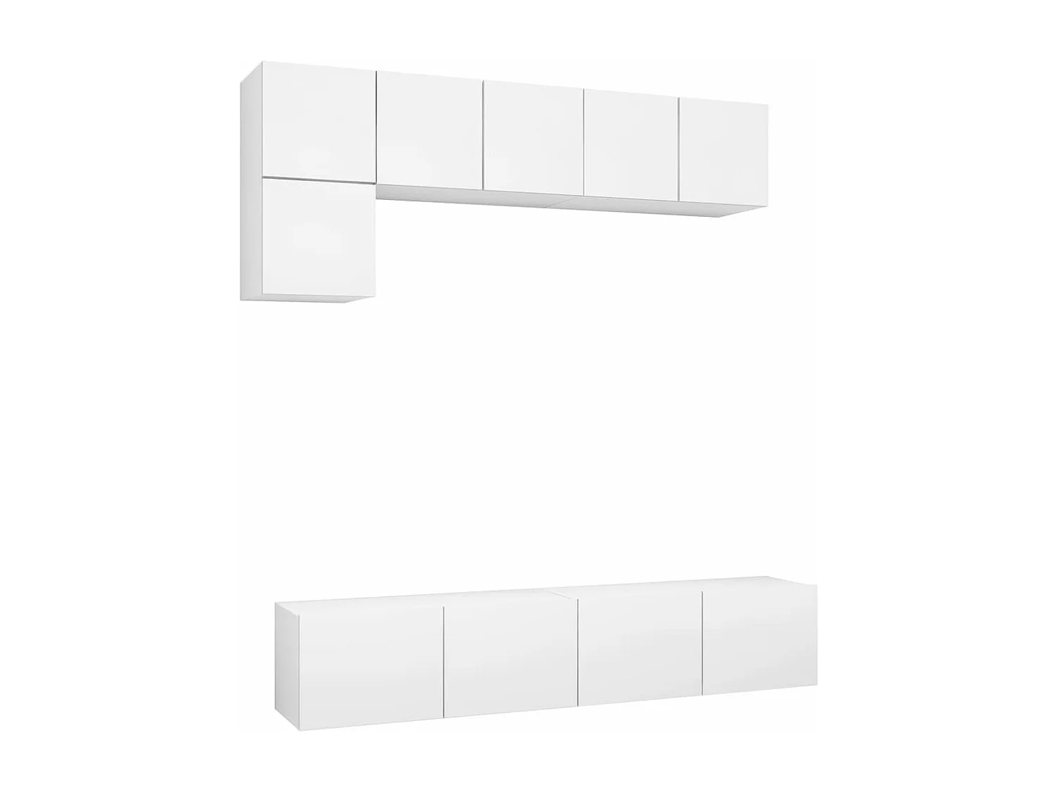 5-delige Tv-meubelset spaanplaat wit