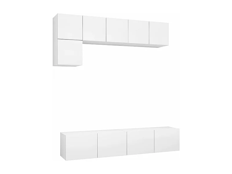 5-delige Tv-meubelset spaanplaat wit