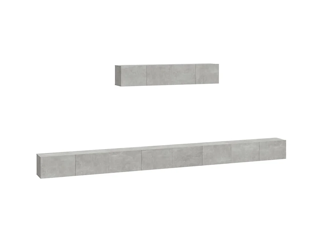 Ensemble de meubles TV 6 pièces Gris béton Bois d'ingénierie