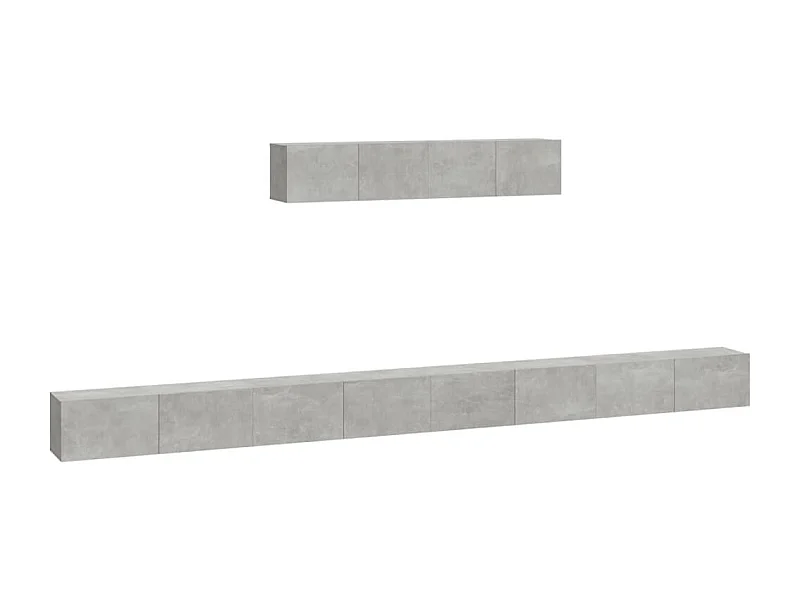 6-delige Tv-meubelset bewerkt hout betongrijs