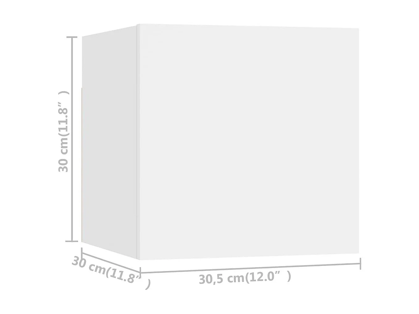 Tv-wandmeubelen 8 stukken30,5x30x30 cm wit
