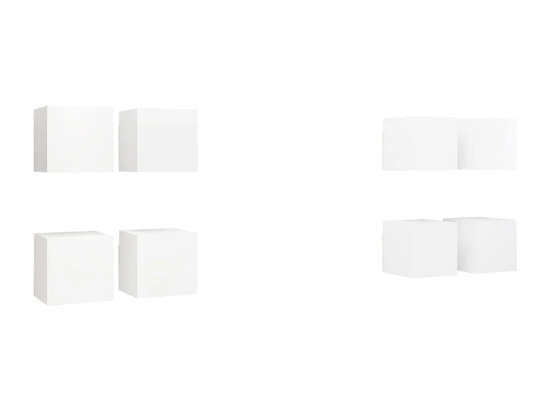 Meubles TV muraux 8 pièces Blanc 30,5x30x30 cm