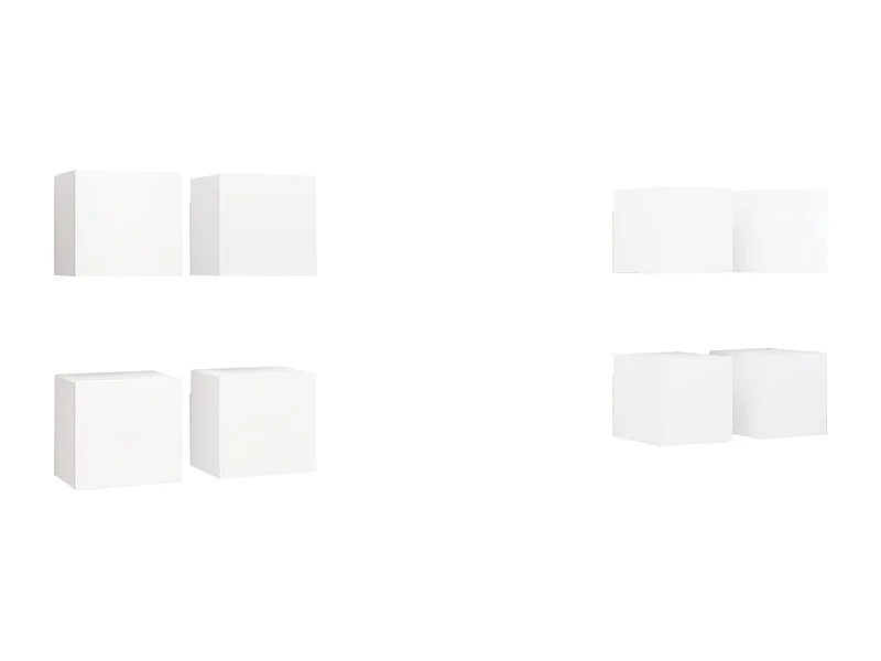 Meubles TV muraux 8 pièces Blanc 30,5x30x30 cm