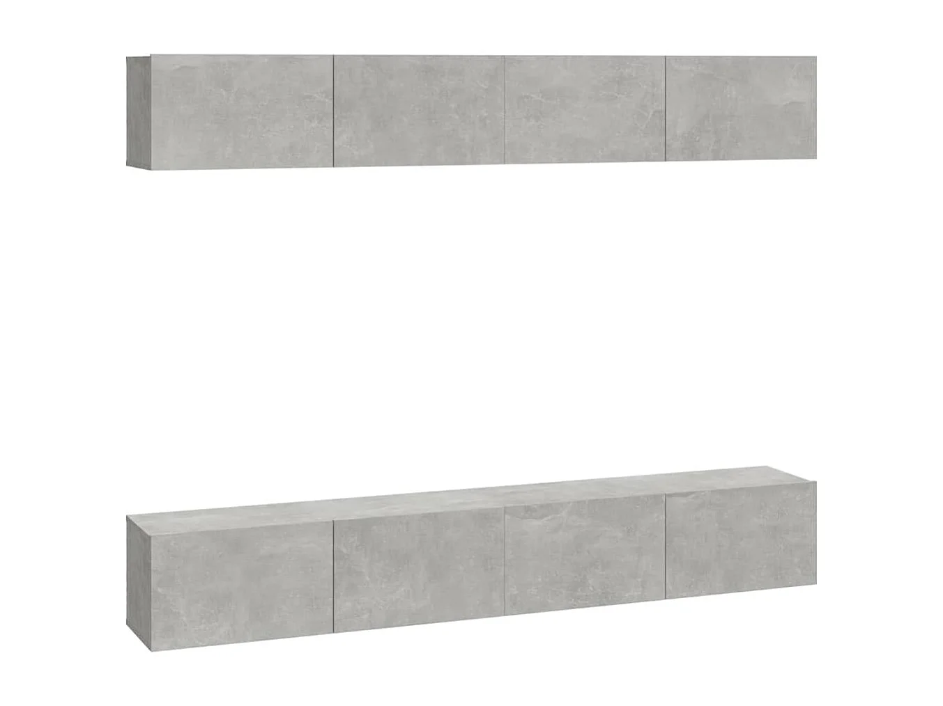 Meubles TV muraux 4 pièces Gris béton 100x30x30 cm