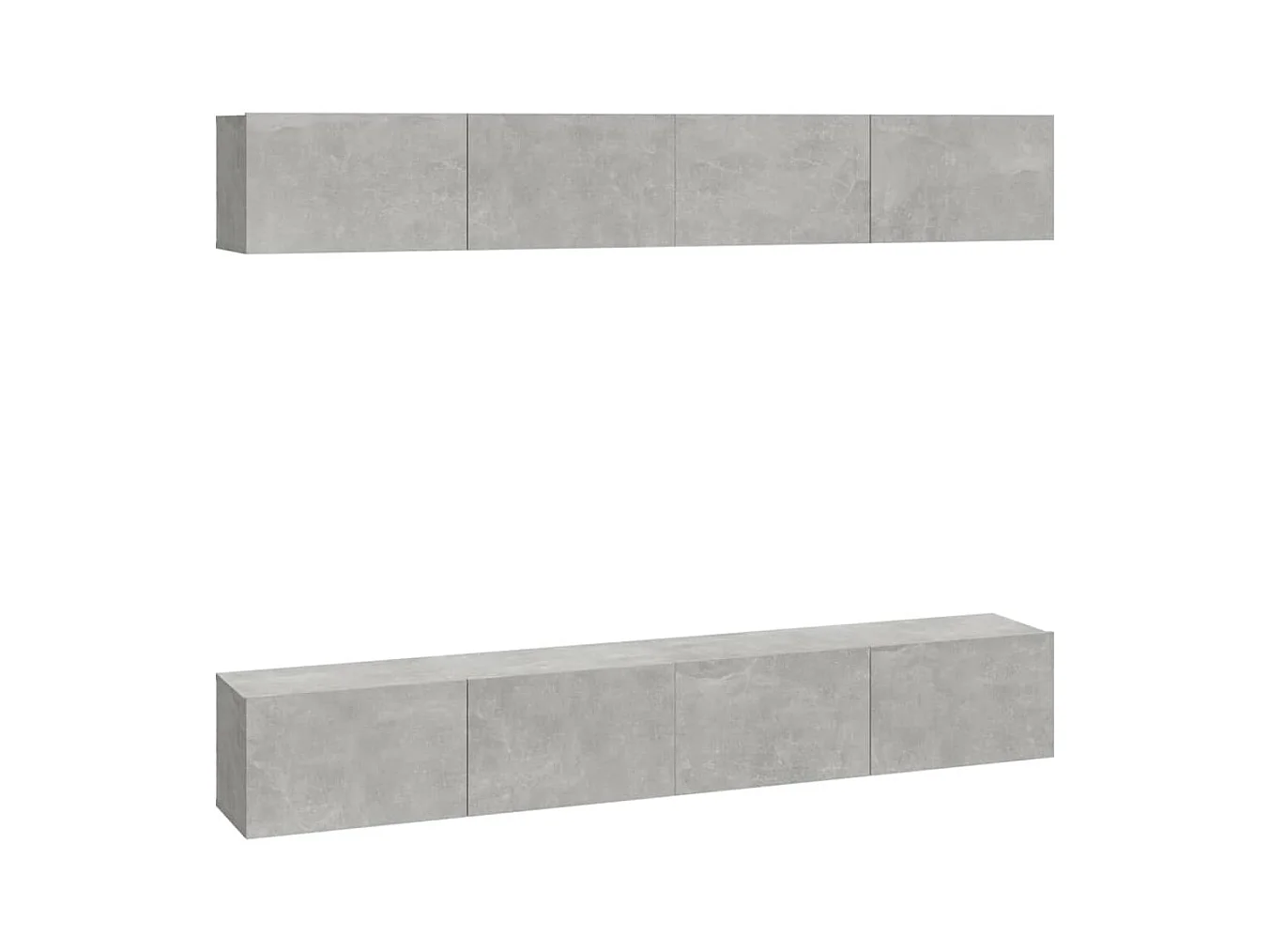 Meubles TV muraux 4 pièces Gris béton 100x30x30 cm