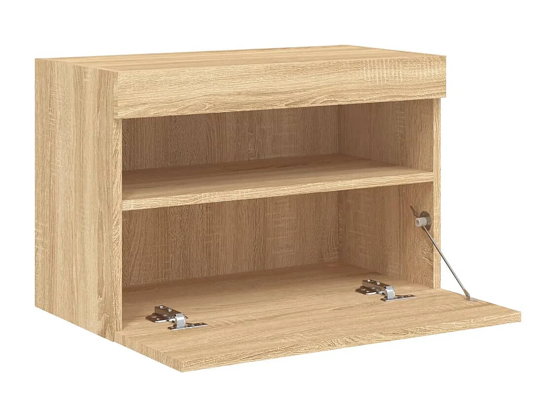 Tv-wandmeubel met LED-verlichting 60x30x40 cm sonoma eikenkleur