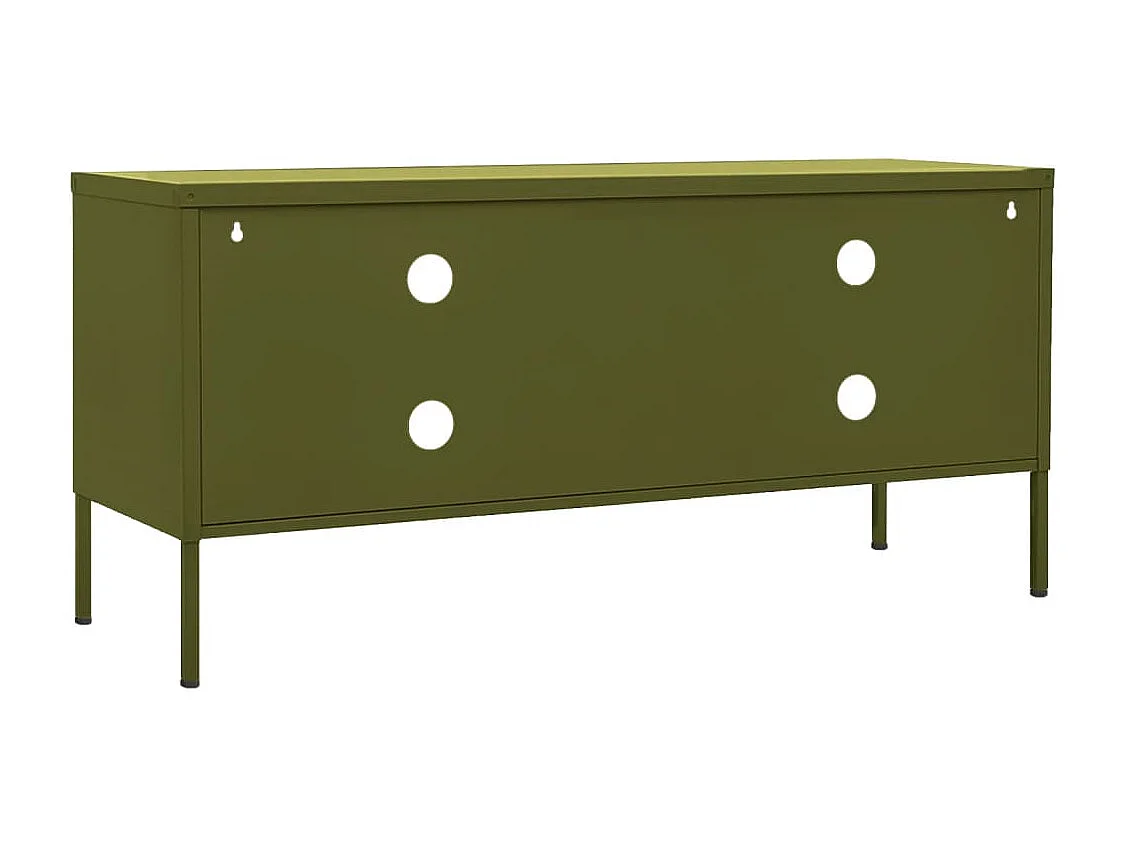 Móvel de TV aço 105x35x50 cm verde-azeitona