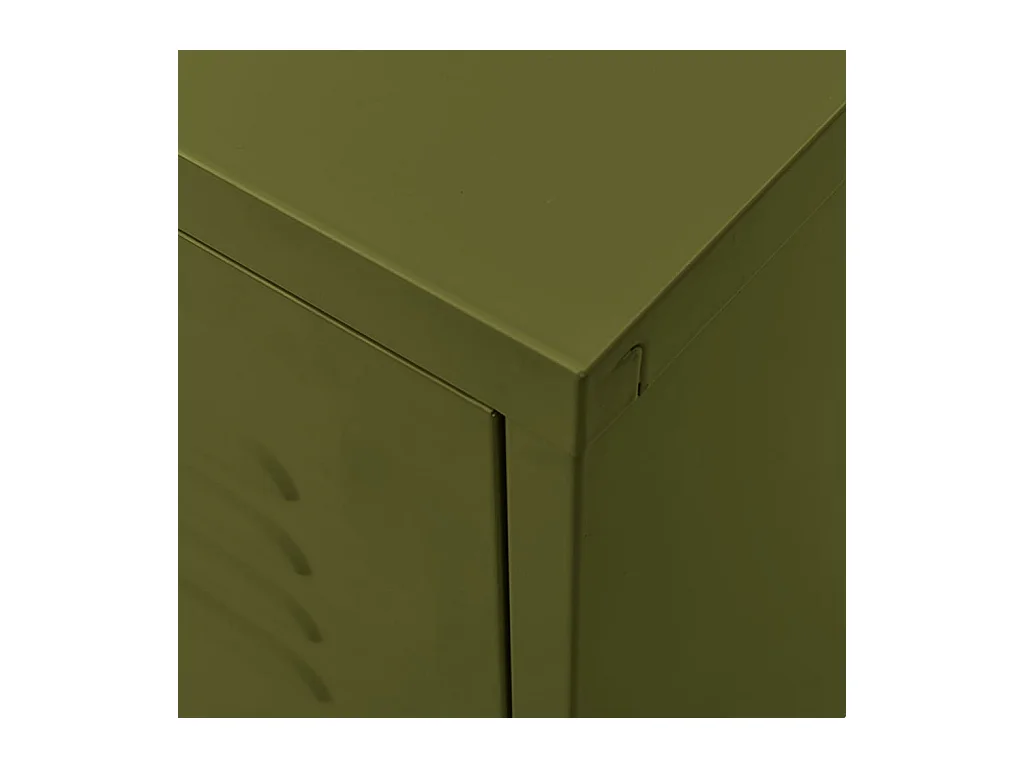 Meuble TV Vert olive 105x35x50 cm Acier