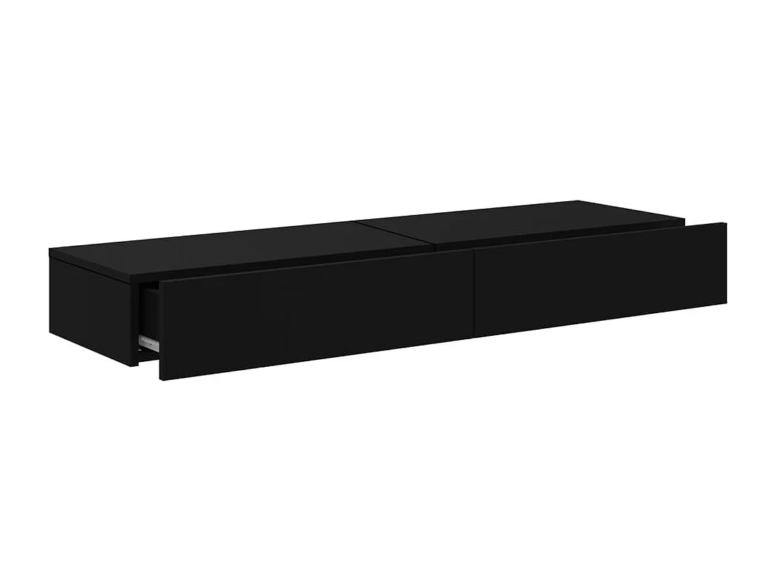Meubles TV avec éclairage LED 2 pièces noir 60x35x15,5 cm