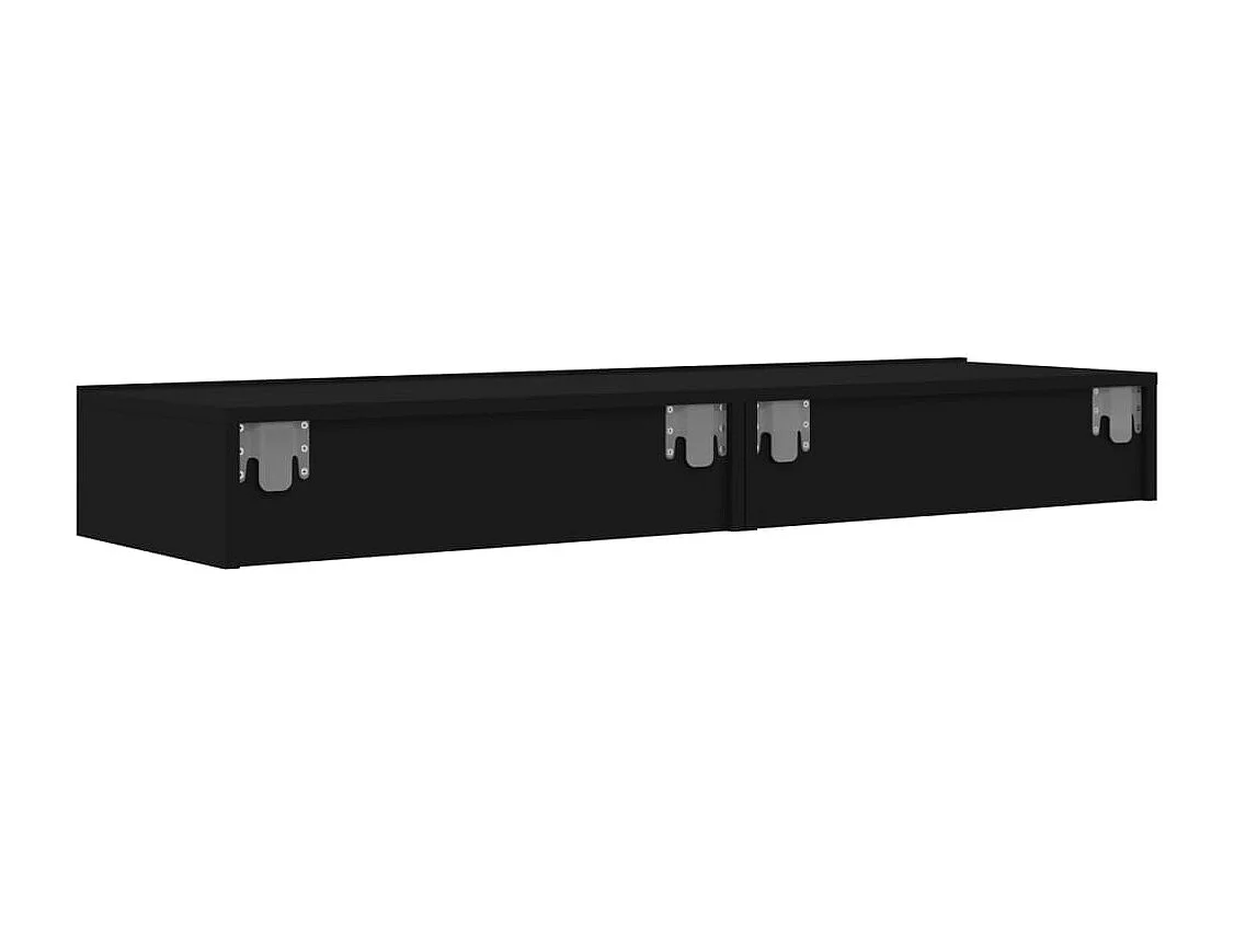 Meubles TV avec éclairage LED 2 pièces noir 60x35x15,5 cm