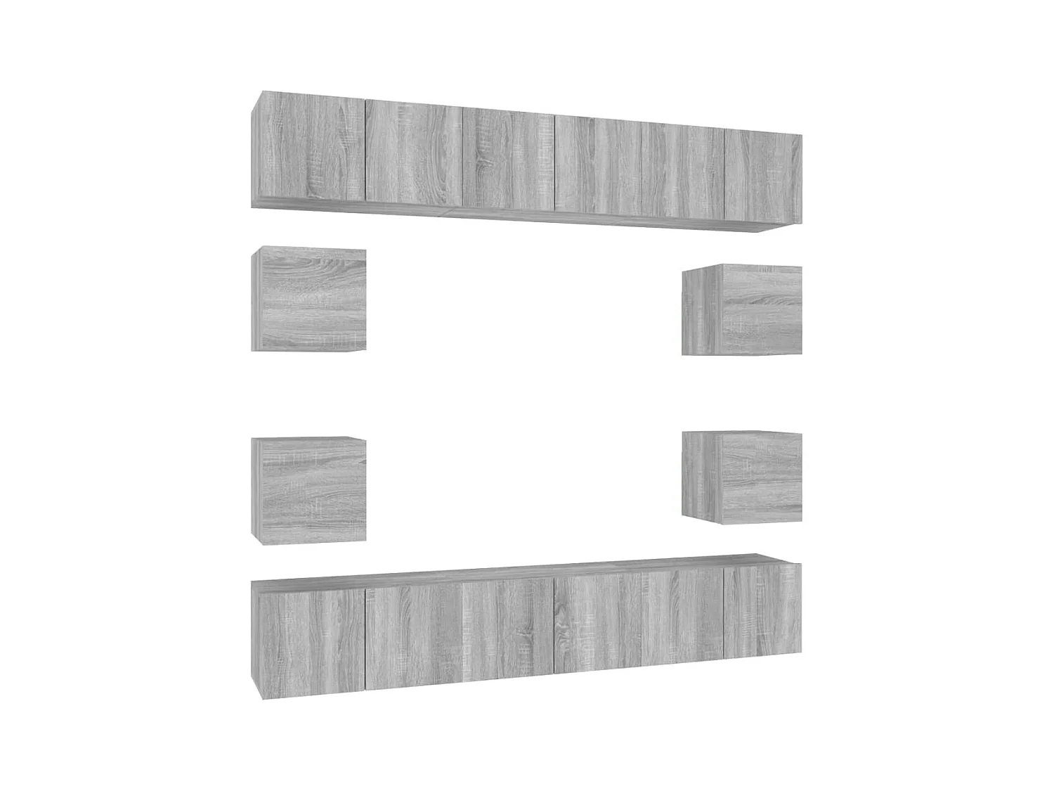 Ensemble de meubles TV 10 pièces Sonoma gris Bois d'ingénierie
