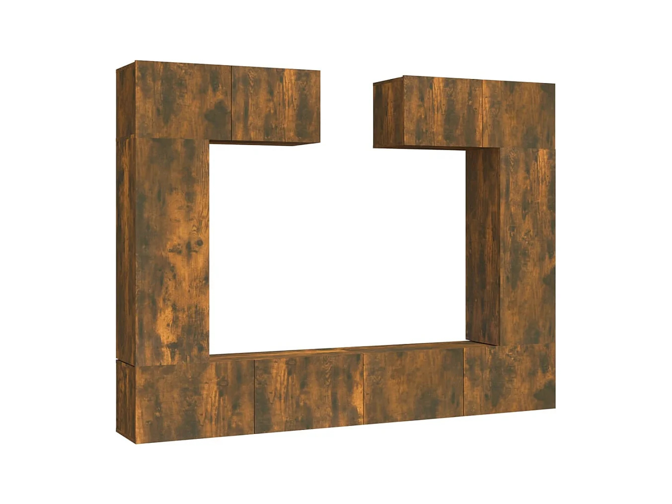 Ensemble de meubles TV 6 pièces Chêne fumé Bois d'ingénierie