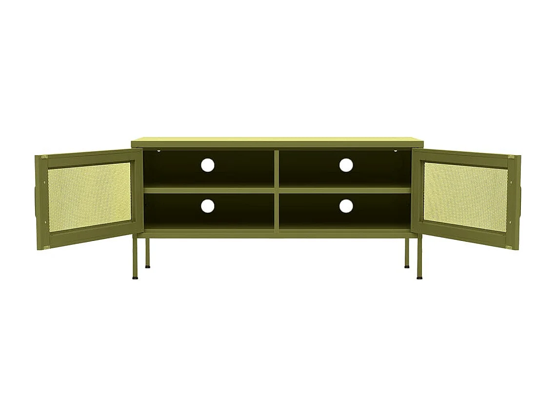 Mueble de TV verde oliva 105x35x50 cm acero