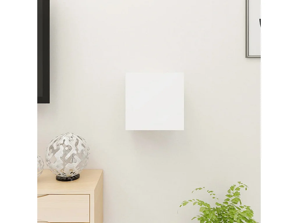 Mueble para TV de pared blanco 30,5x30x30 cm