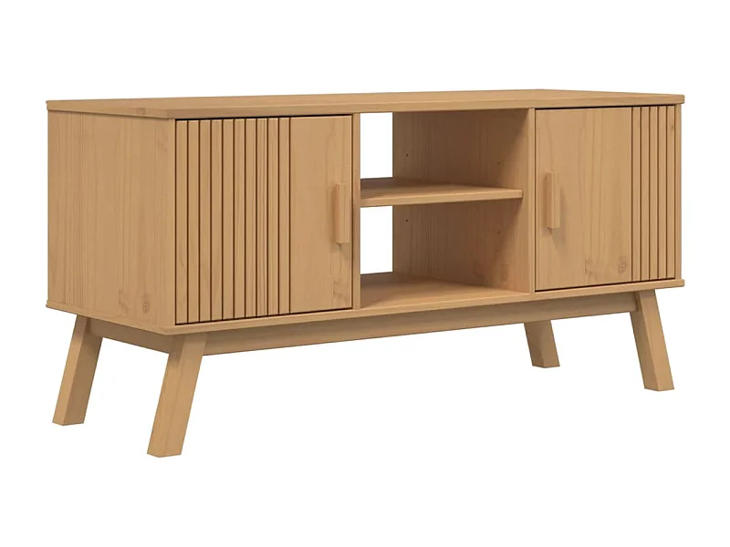Meuble TV OLDEN marron 114x43x57 cm bois de pin massif