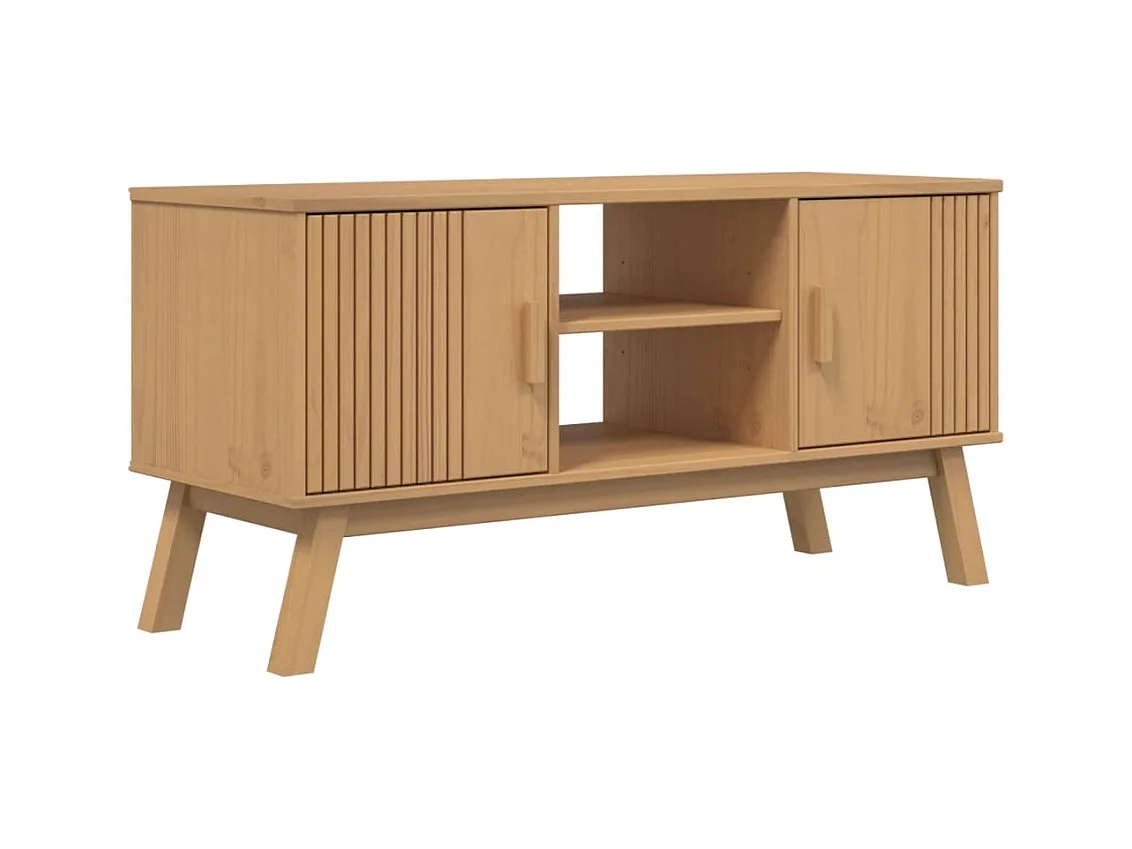 Meuble TV OLDEN marron 114x43x57 cm bois de pin massif