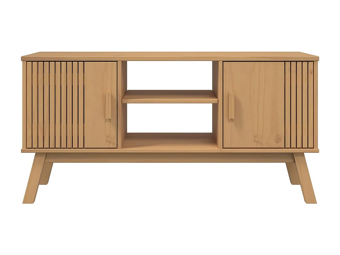 Meuble TV OLDEN marron 114x43x57 cm bois de pin massif