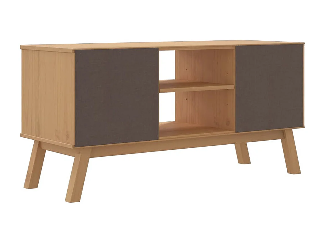 Meuble TV OLDEN marron 114x43x57 cm bois de pin massif