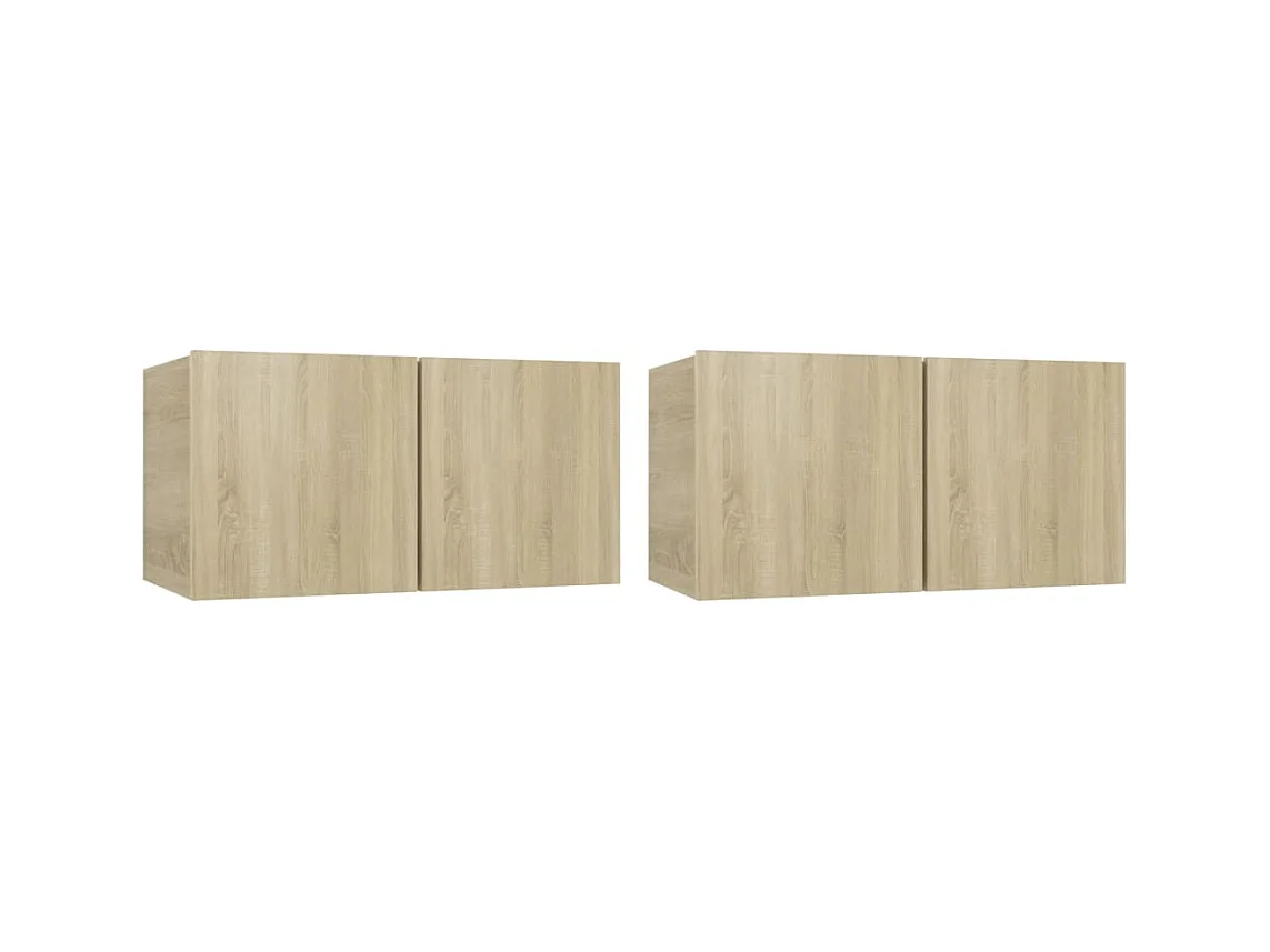 Tv-hangmeubelen 2 st 60x30x30 cm sonoma eikenkleurig