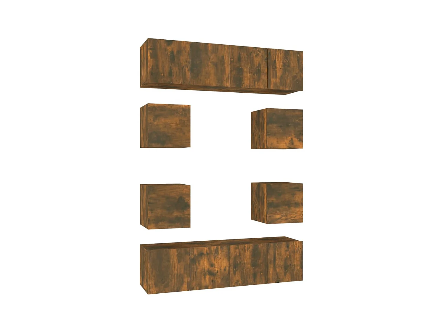 Ensemble de meubles TV 8 pièces Chêne fumé Bois d'ingénierie
