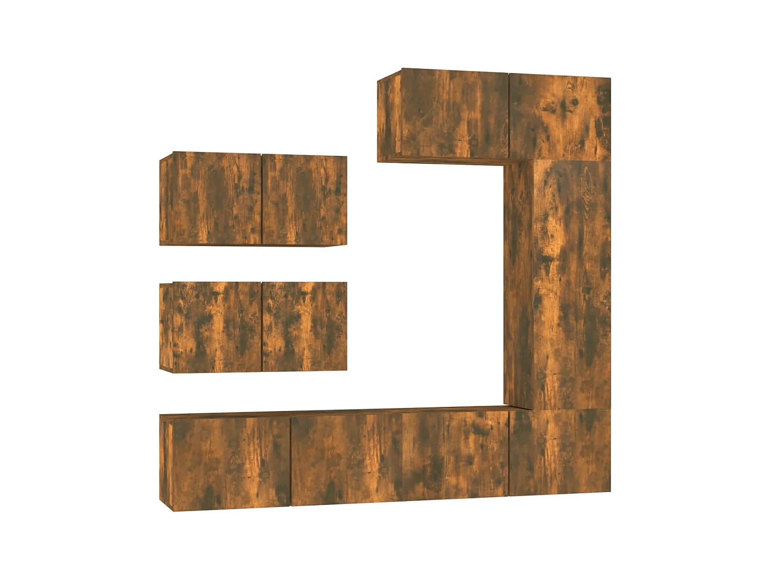 Ensemble de meubles TV 6 pièces Chêne fumé Bois d'ingénierie