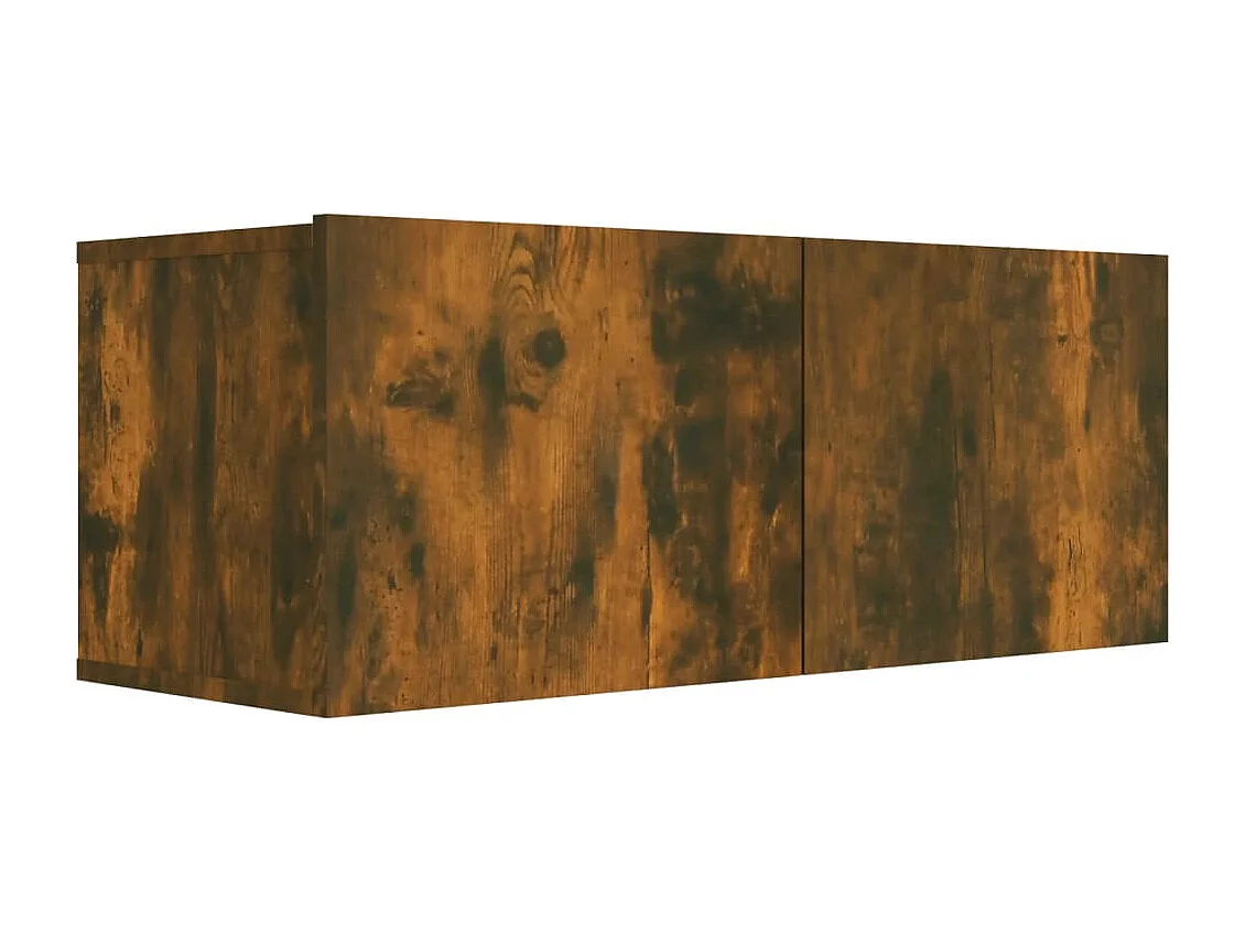 Set de muebles de TV 8 piezas madera contrachapada roble ahumado