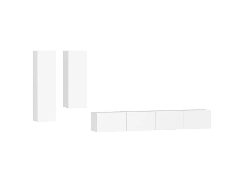 Ensemble de meubles TV 4 pièces Blanc Bois d'ingénierie