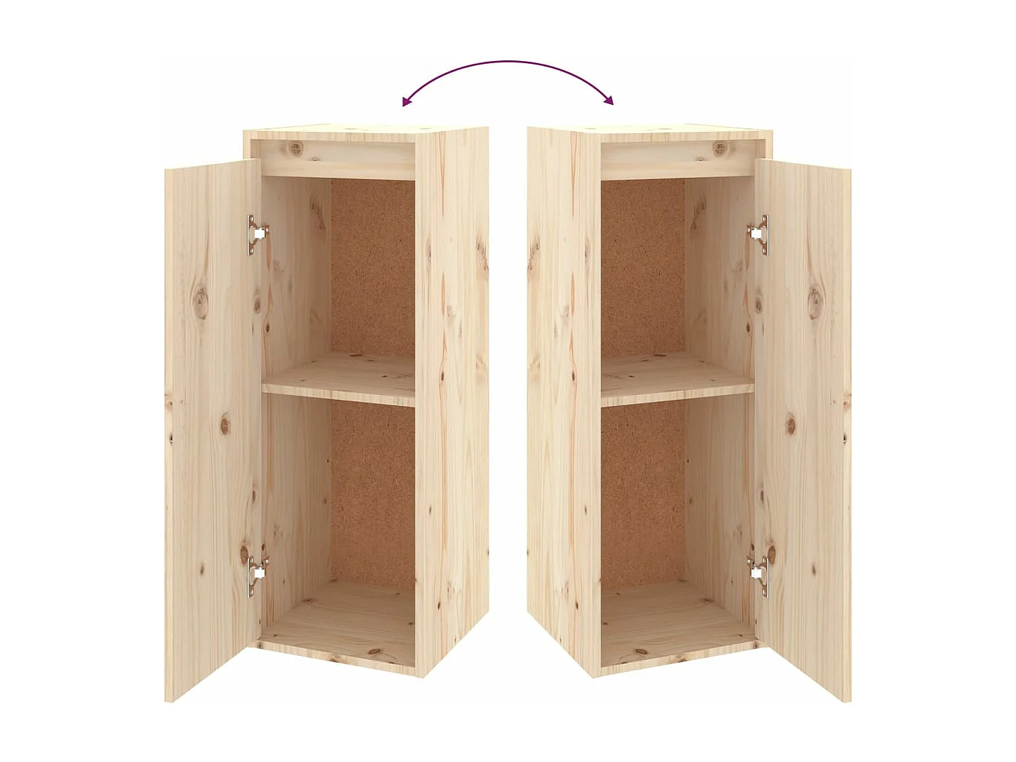 Meubles TV 2 pièces Bois massif de pin