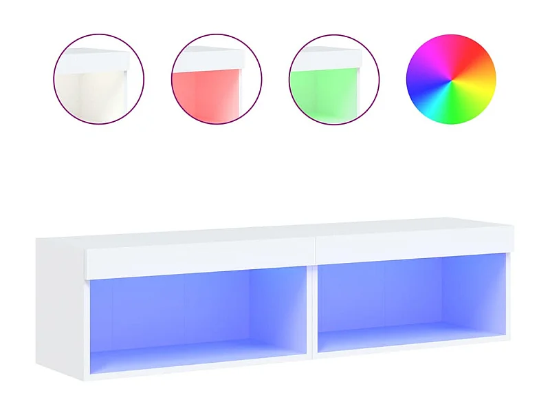 Tv-meubels met LED-verlichting 2 st 60x30x30 cm wit