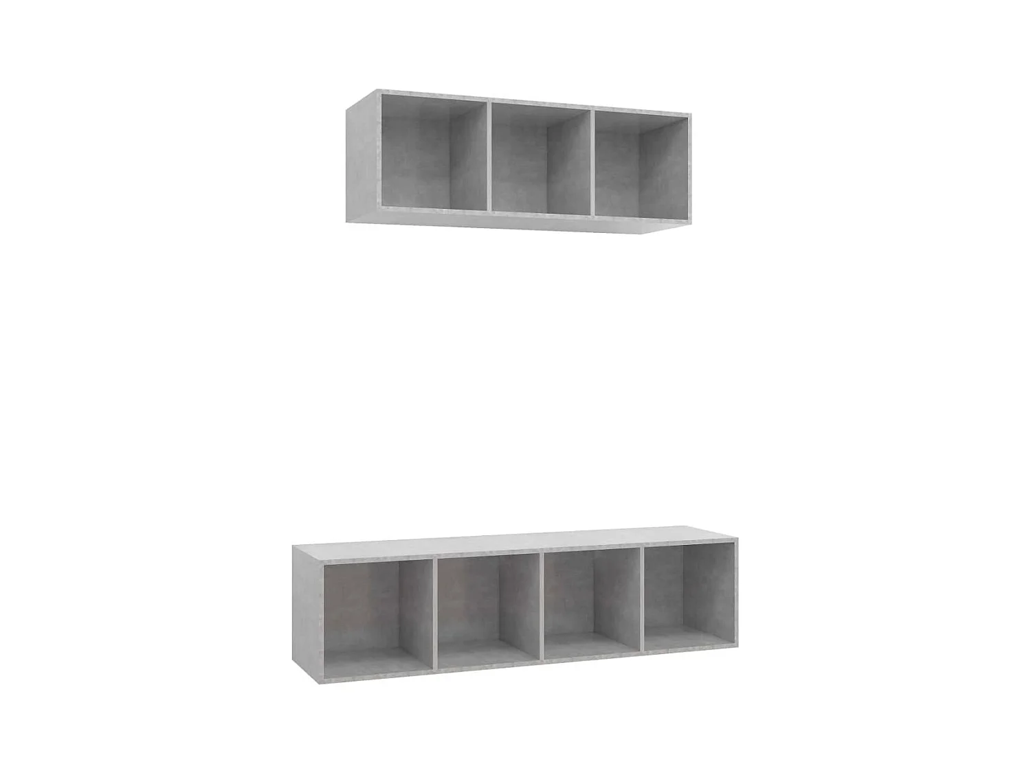 Ensemble de meuble TV 2 pièces Gris béton Aggloméré