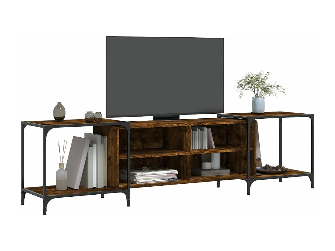 Mueble de TV madera de ingeniería roble ahumado 203x37x50 cm