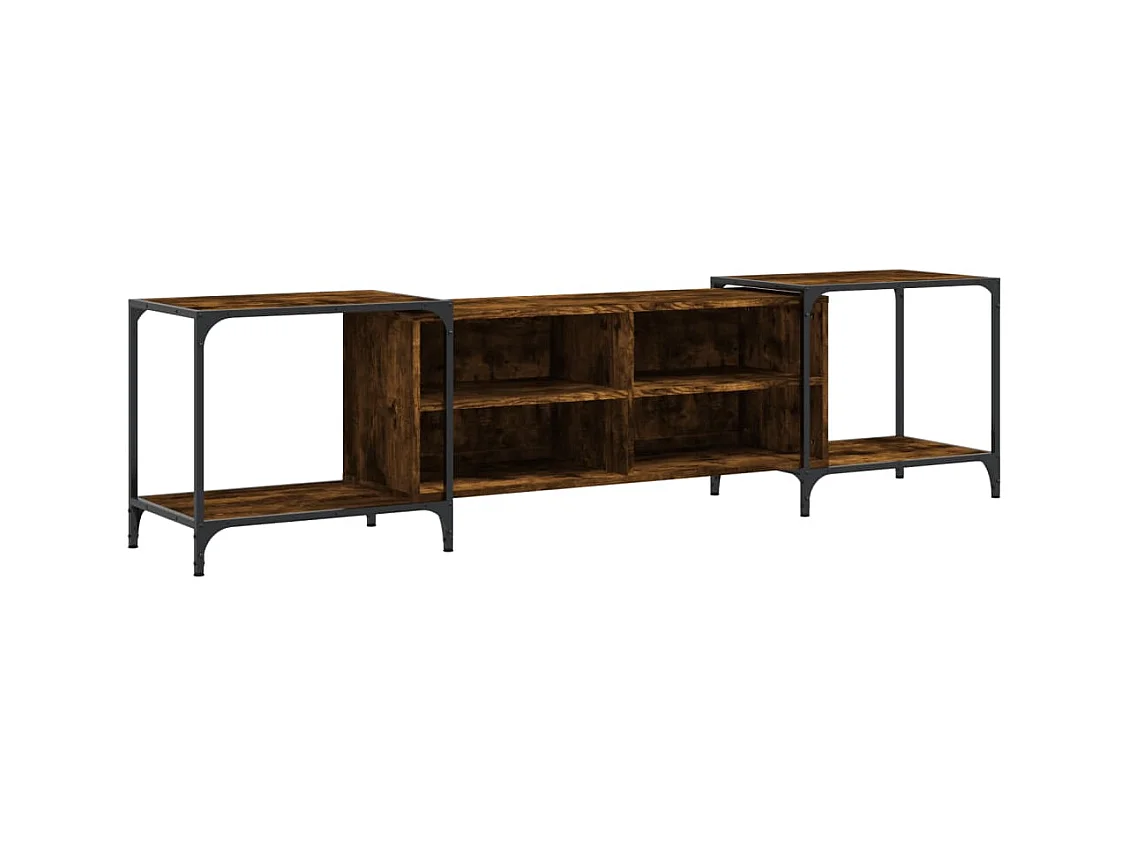 Meuble TV chêne fumé 203x37x50 cm bois d'ingénierie