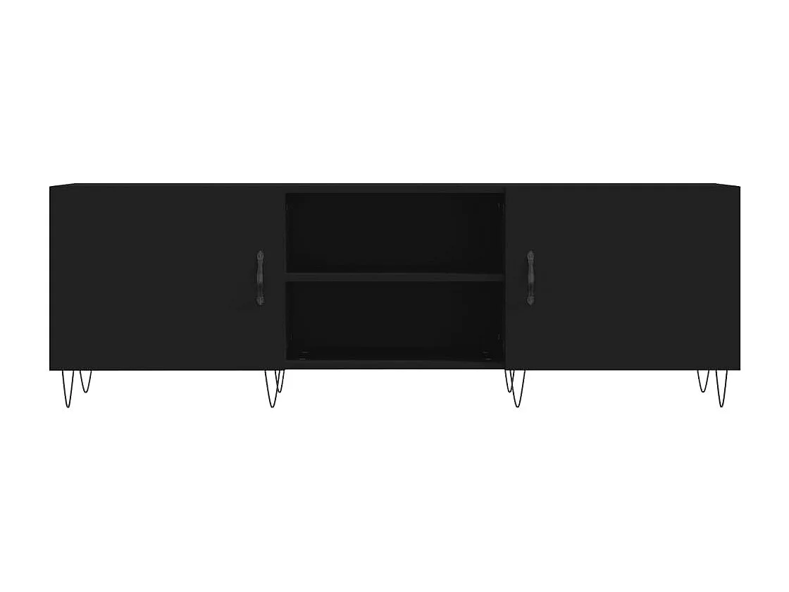 Tv-meubel 150x30x50 cm bewerkt hout zwart