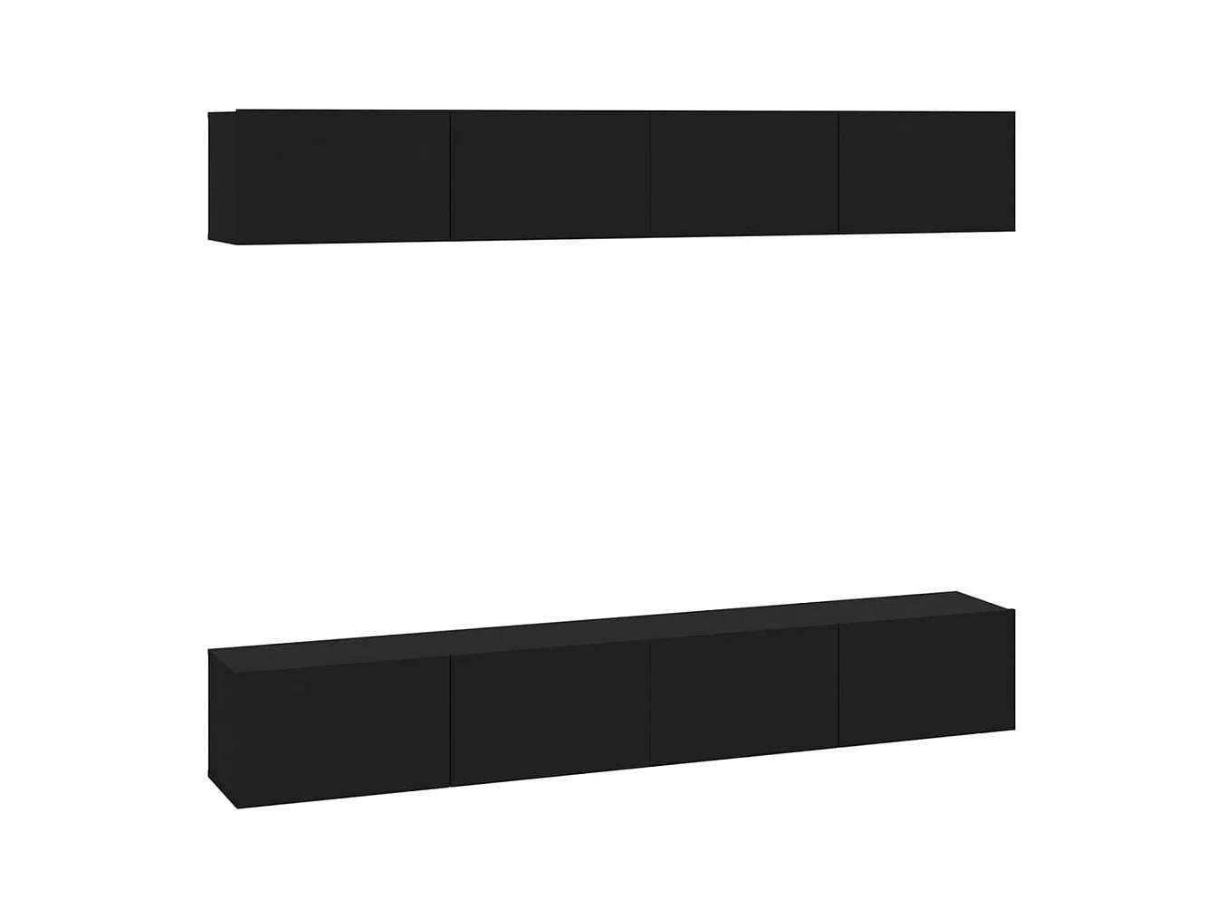 Meubles TV muraux 4 pièces Noir 100x30x30 cm
