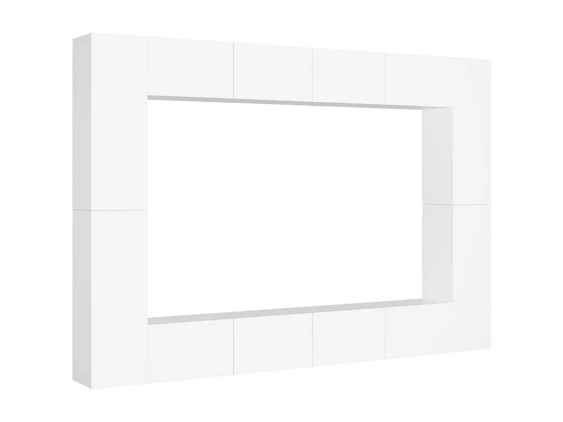 8-delige Tv-meubelset bewerkt hout wit