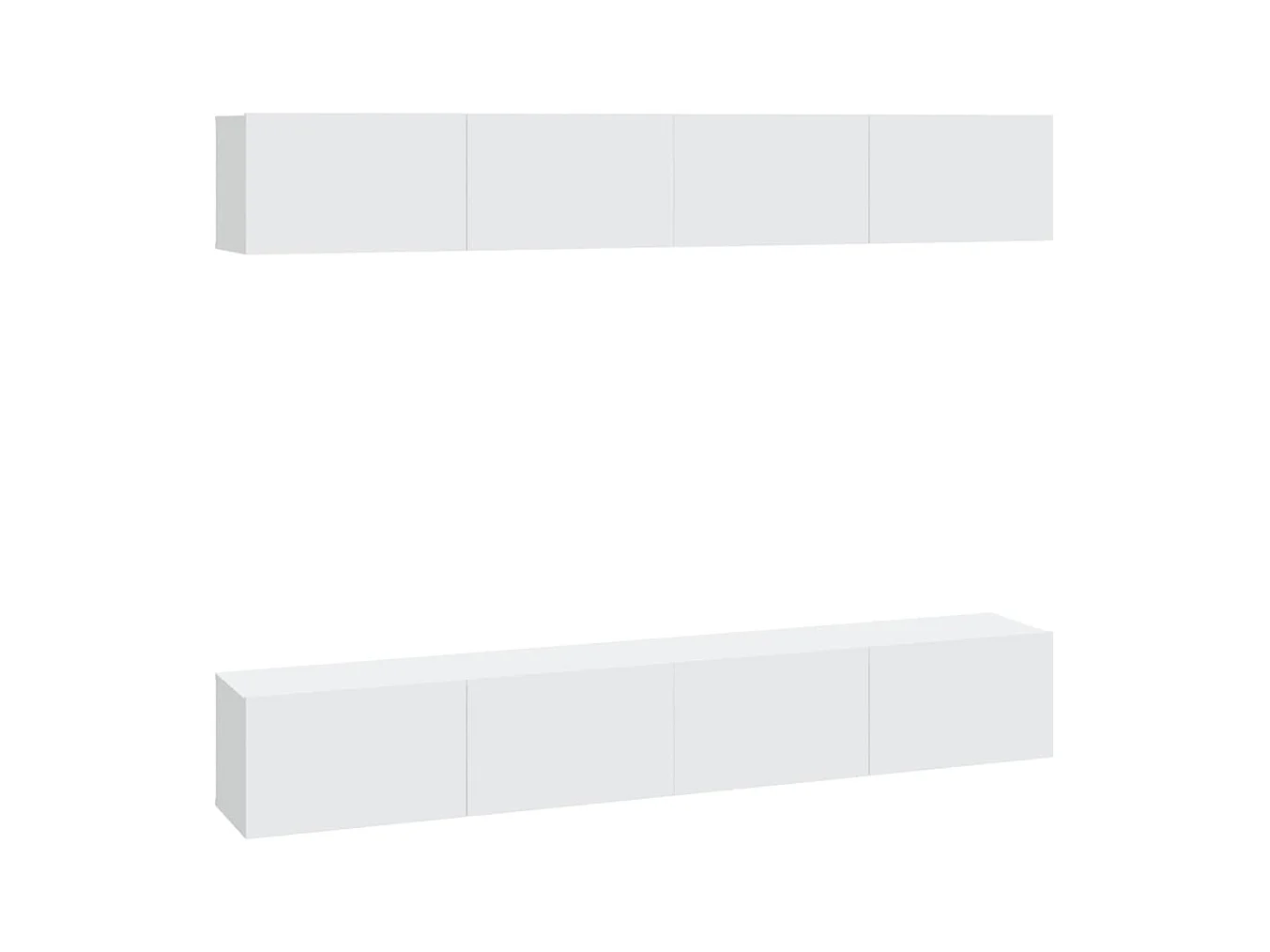 Meubles TV muraux 4 pièces Blanc 100x30x30 cm