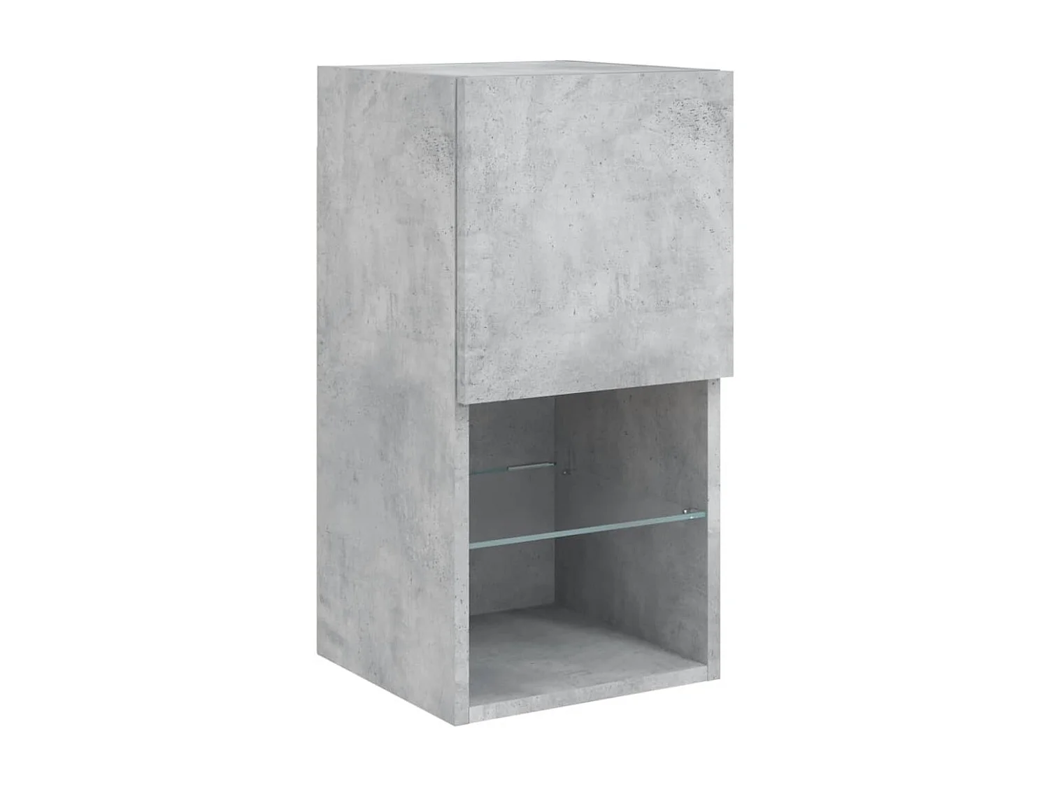 Meuble TV mural 4 pièces avec lumières LED gris béton