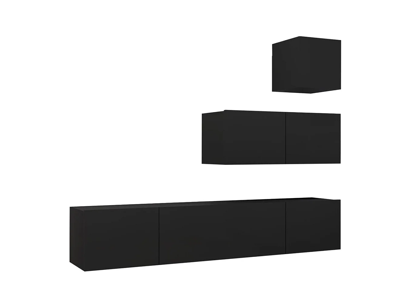 Ensemble de meuble TV 4 pièces Noir Aggloméré