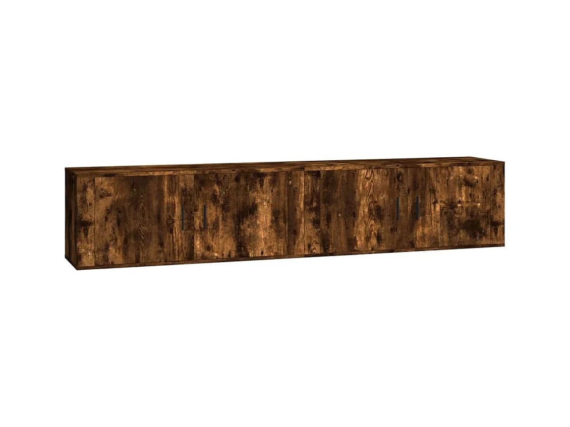 Móveis de TV de parede 2 peças 100x34,5x40 cm carvalho fumado
