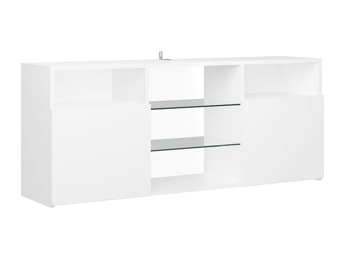 Meuble TV avec lumières LED blanc 120x30x50 cm