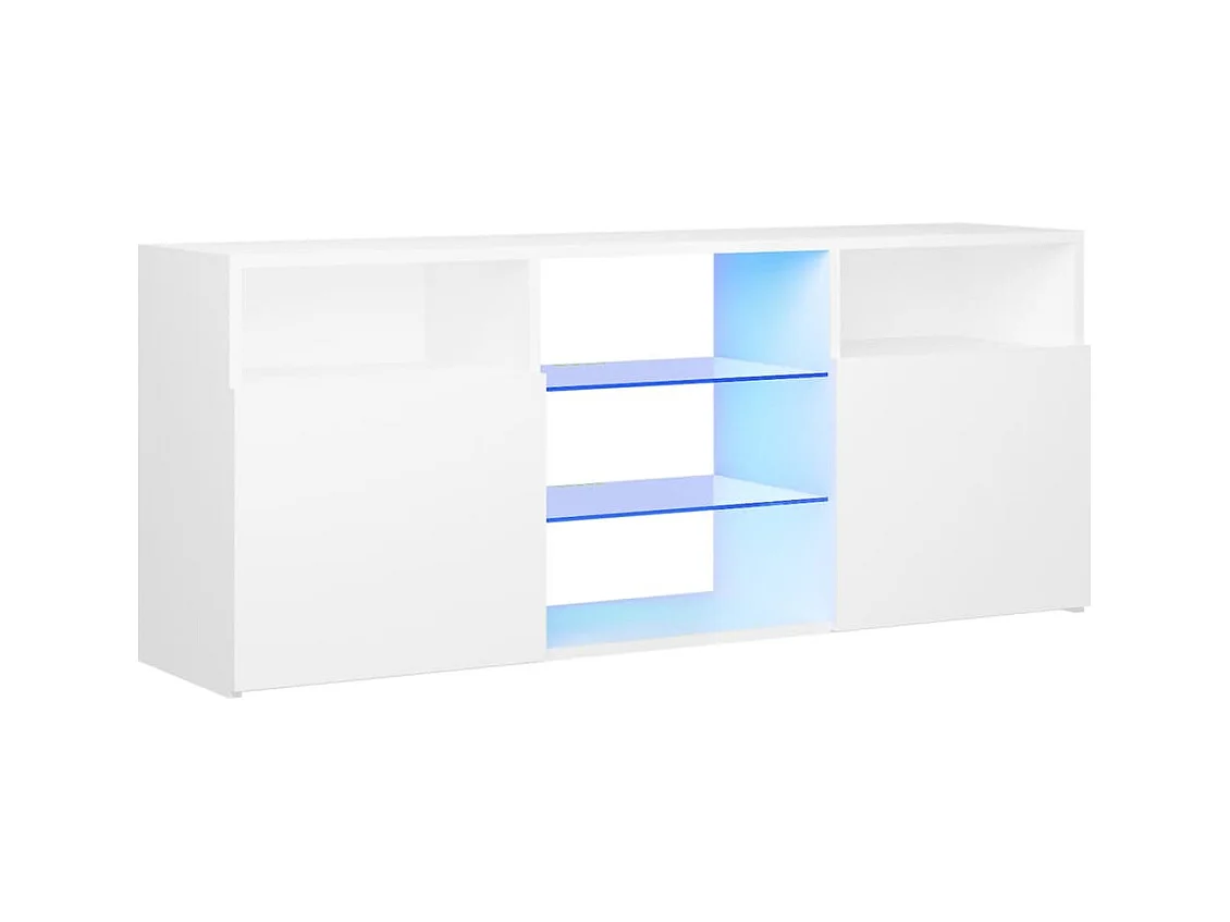 Meuble TV avec lumières LED blanc 120x30x50 cm