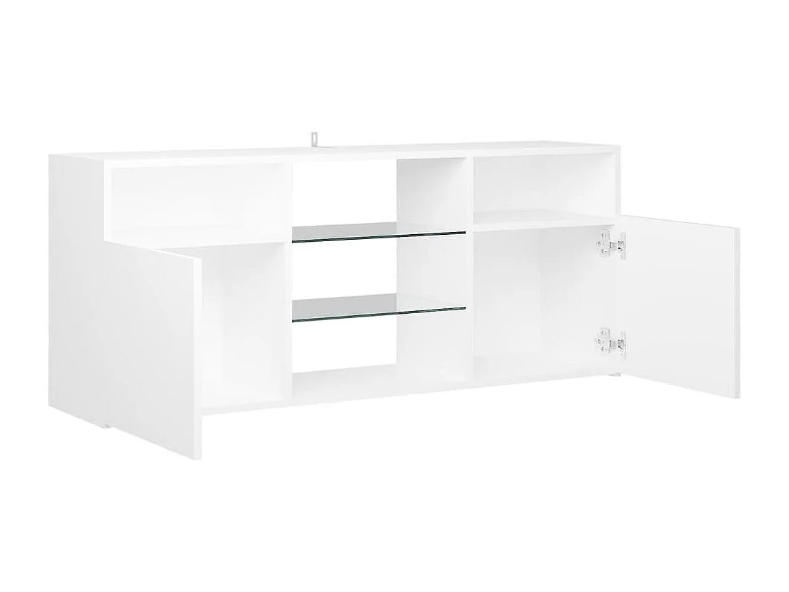 Meuble TV avec lumières LED blanc 120x30x50 cm