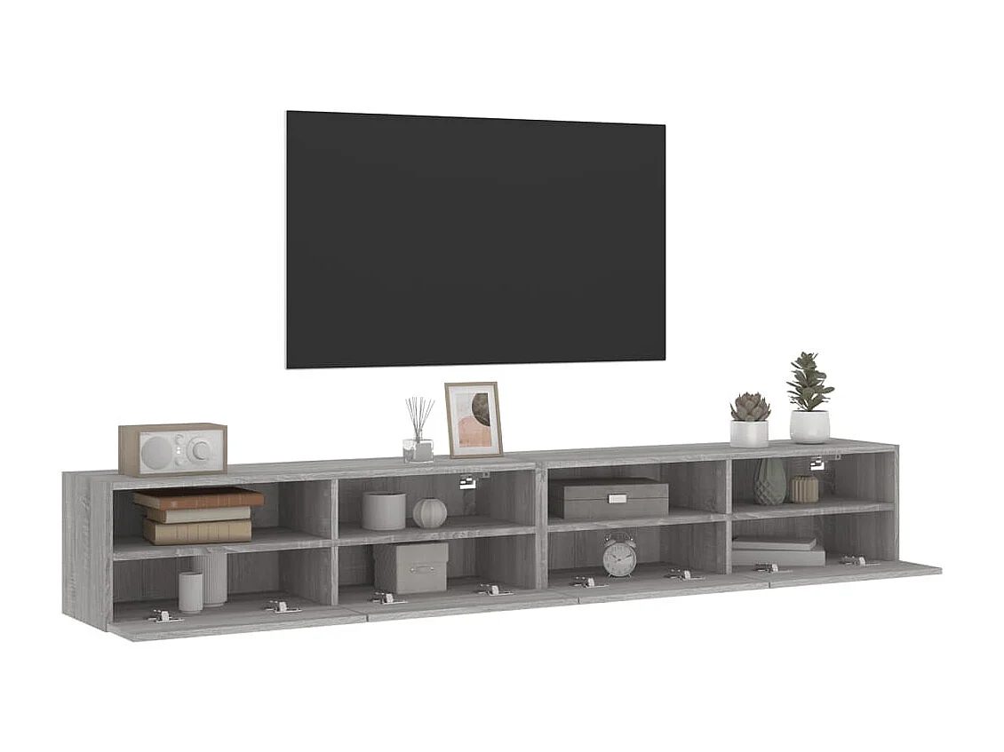 Meubles TV muraux 2pièces sonoma gris 100x30x30 cm bois ingénierie