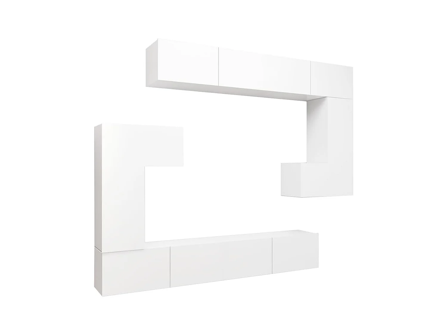 Ensemble de meuble TV 8 pièces Blanc Aggloméré