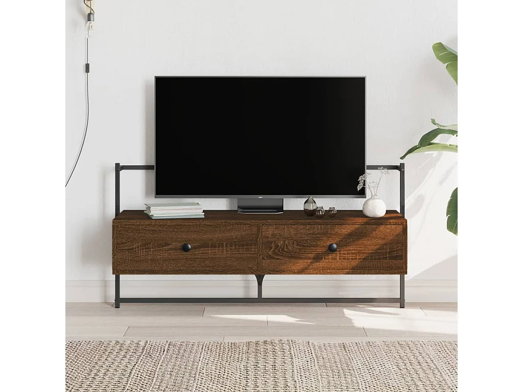 Meuble TV mural chêne marron 100,5x30x51 cm bois d'ingénierie