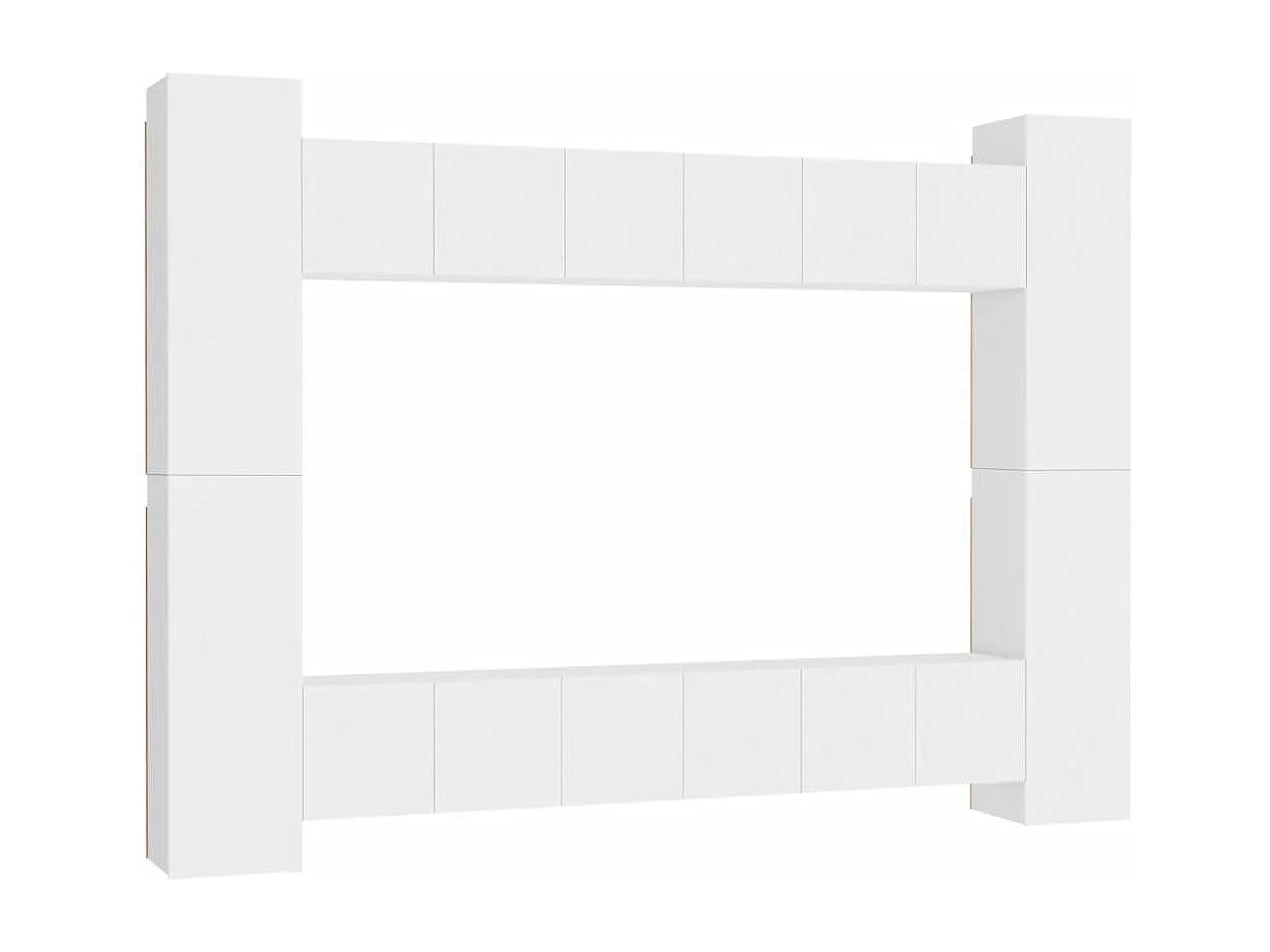 Ensemble de meubles TV 10 pièces Blanc Aggloméré