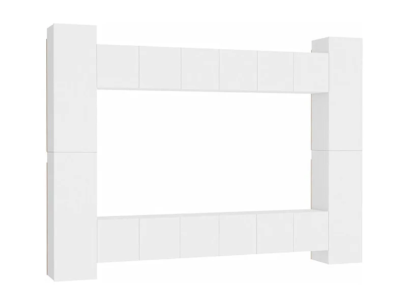 Ensemble de meubles TV 10 pièces Blanc Aggloméré