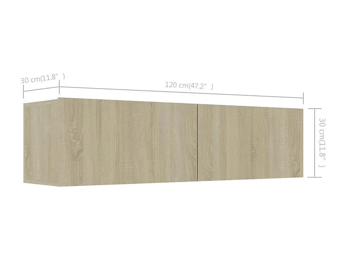 Móvel de TV 120x30x30 cm contraplacado carvalho sonoma